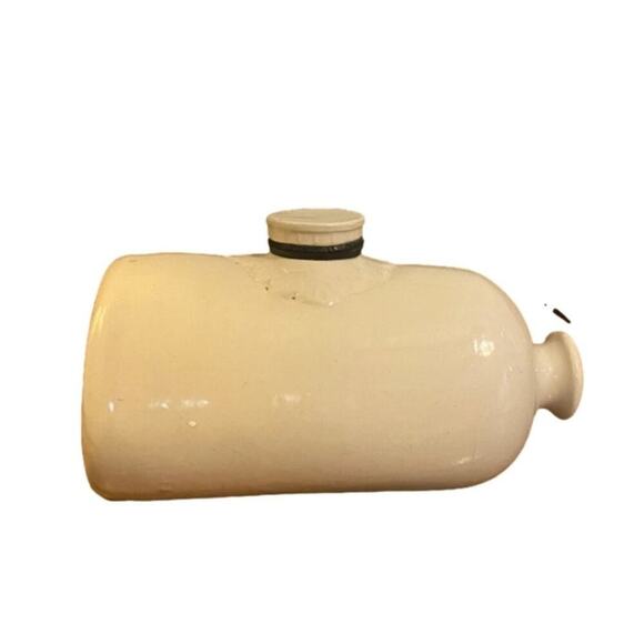 Antique 2 Quart Stoneware Carriage Foot Warmer Bed Warmer Lovatt Langley Ware En - Picture 2 of 8